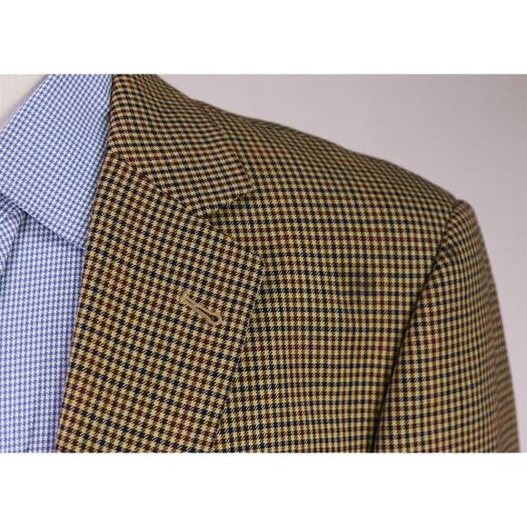 Brooks Brothers Madison Brown/Black/Tan Gingham Check Wool Sportcoat Blazer 42L - Picture 4 of 9